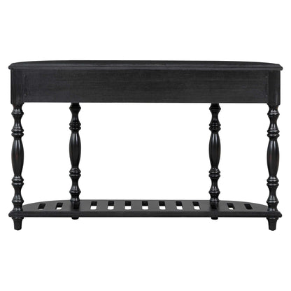 52''Modern and Contemporary Curved Console Table Sofa Table Entryway Table for Hallway Living Room with 4 Drawers and 1 Shelf - luxuryhomedecoridea.com