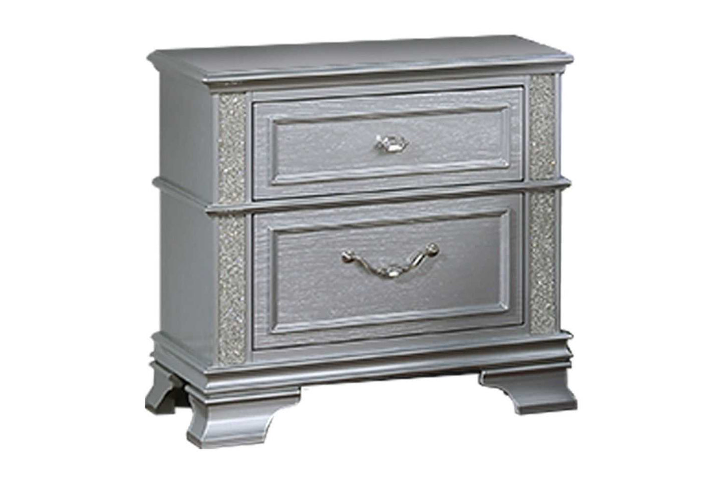 Nightstand Decorative Glitter Front 1pc Bedside Table Bedroom - luxuryhomedecoridea.com