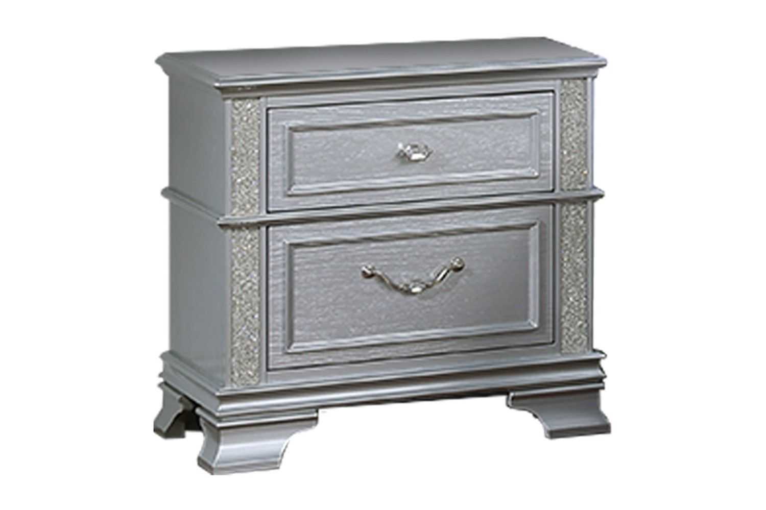 Nightstand Decorative Glitter Front 1pc Bedside Table Bedroom - luxuryhomedecoridea.com