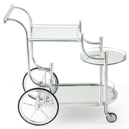 Kitchen Rolling Bar Cart with Tempered Glass Suitable for Restaurant and Hotel - luxuryhomedecoridea.com