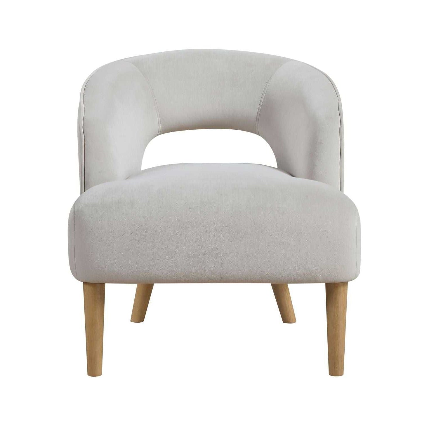 Luxury Home Unique Style Accent Chair Gray Velvet Plush Seat Solid Wood Legs Contemporary Living Room Furniture 1pc - luxuryhomedecoridea.com