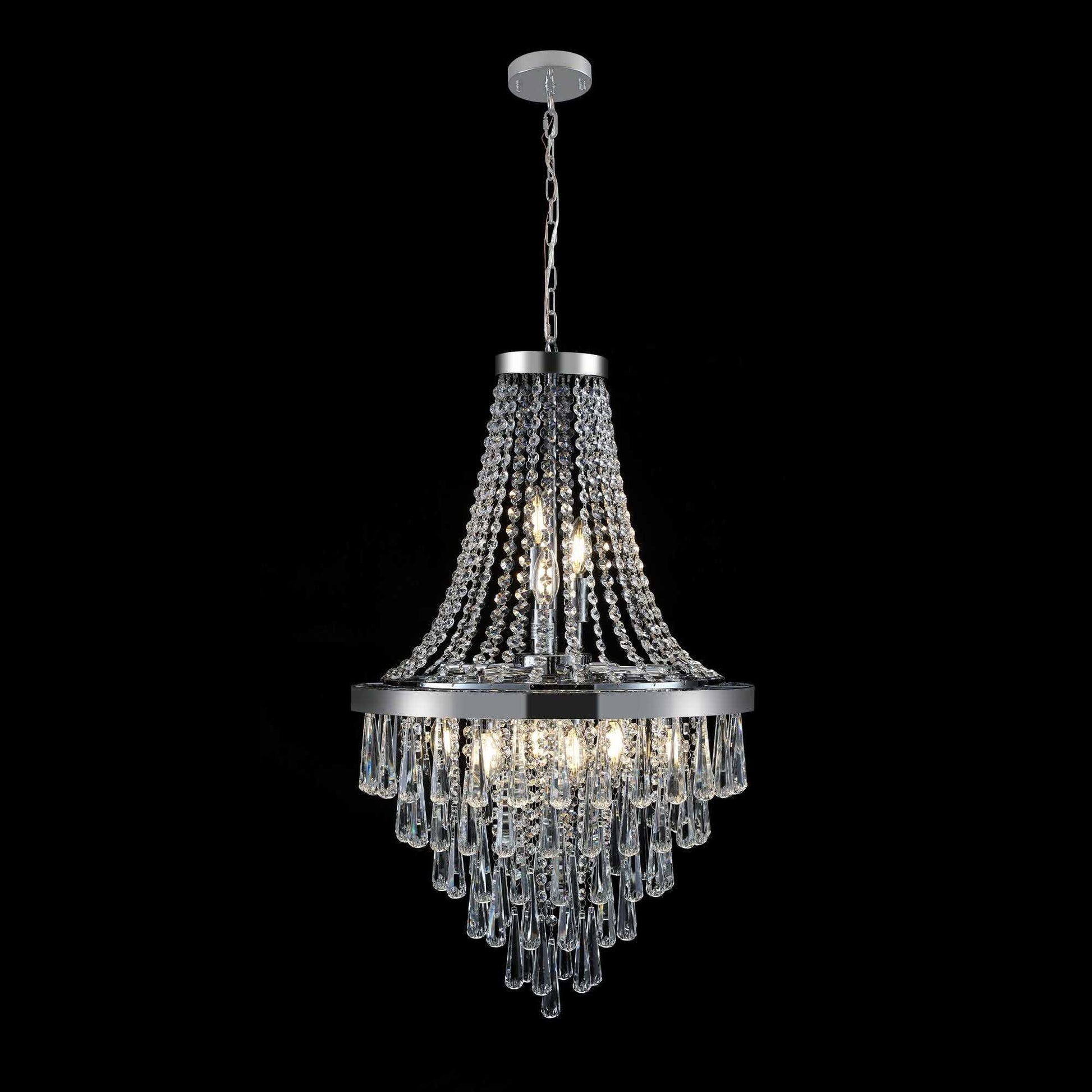 Chromium color Crystal Chandeliers,Large Contemporary Luxury Ceiling Lighting(Bulb Not Included) - luxuryhomedecoridea.com