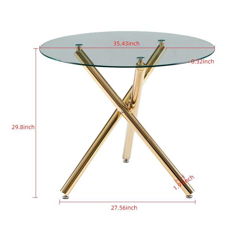 42.1" Table Mid-century Dining Table for 4-6 people With Round Mdf Table Top, Pedestal Dining Table, End Table Leisure Coffee Table,cross leg - luxuryhomedecoridea.com