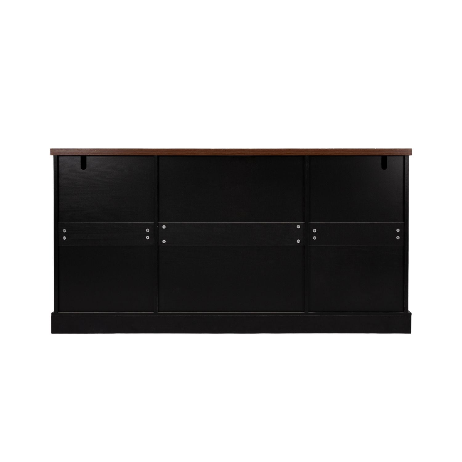 63" Farmhouse Barn Door Storage Cabinet with 2 Drawers & Door Rack, Large Buffet Table Coffee Bar Cabinets with Adjustable Shelves for Kitchen, Living Room, Entryway, Dining Room, Black - luxuryhomedecoridea.com