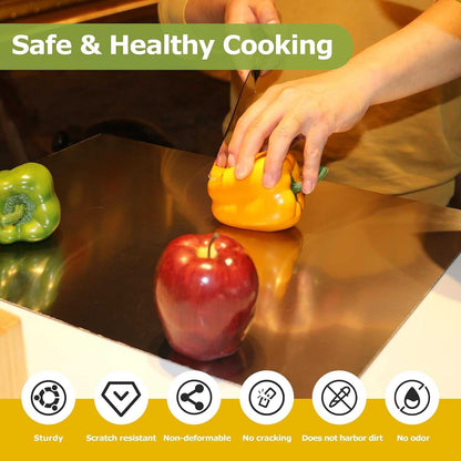 Stainless Steel Cutting Board for Kitchen - Large 304 Chopping Boards with Lid and Non-Slip Pad for Countertop, Suitable for Meat Vegetables Bread and Baking,Kitchen Accessories, - luxuryhomedecoridea.com