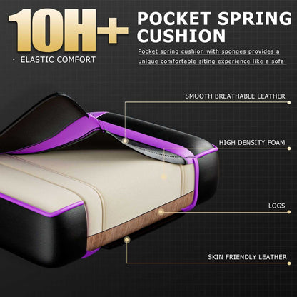 Video Game Chairs for Adults, PU Leather Gaming Chair with Footrest, 360°Swivel Adjustable Lumbar Pillow Gamer Chair, Comfortable Computer Chair for Heavy People - luxuryhomedecoridea.com