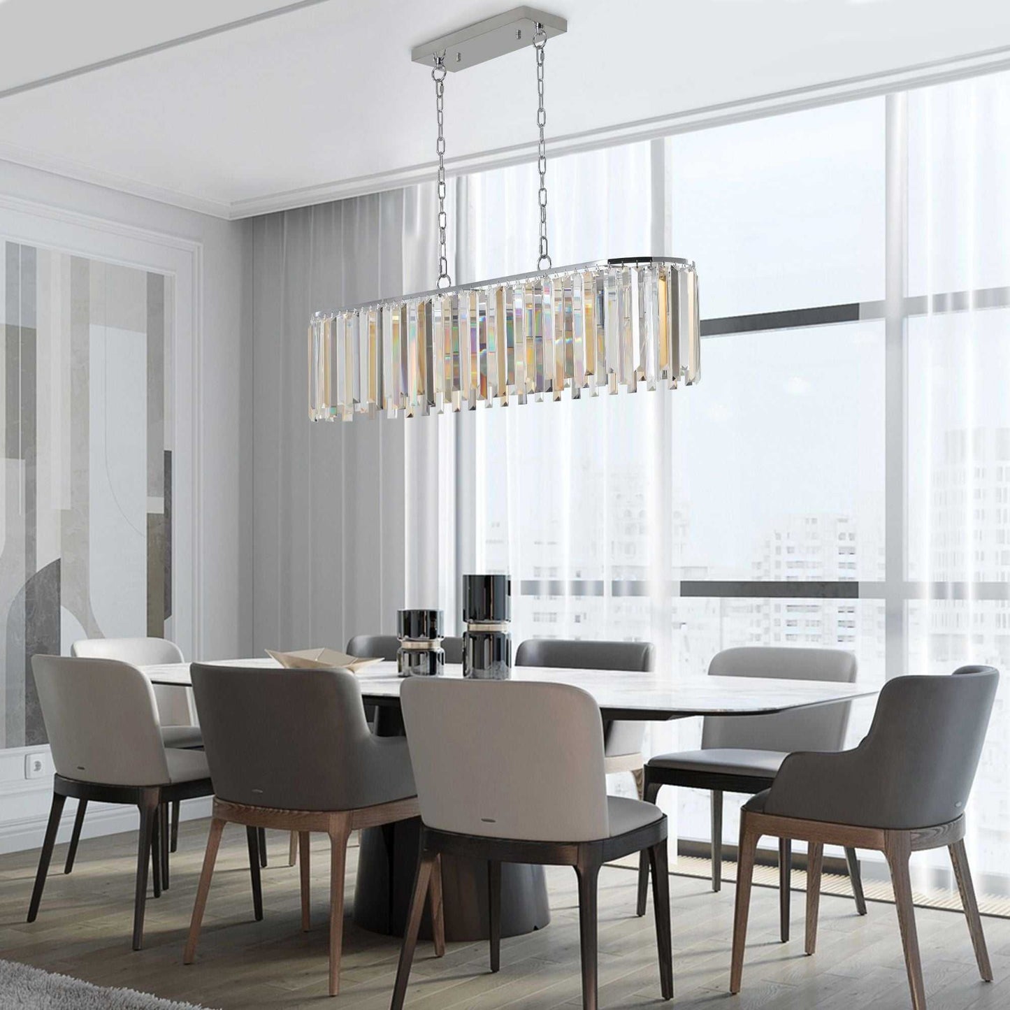 Oval Crystal ceiling chandelier Luxury Home Decor Light Fixture (No Bulbs) - luxuryhomedecoridea.com