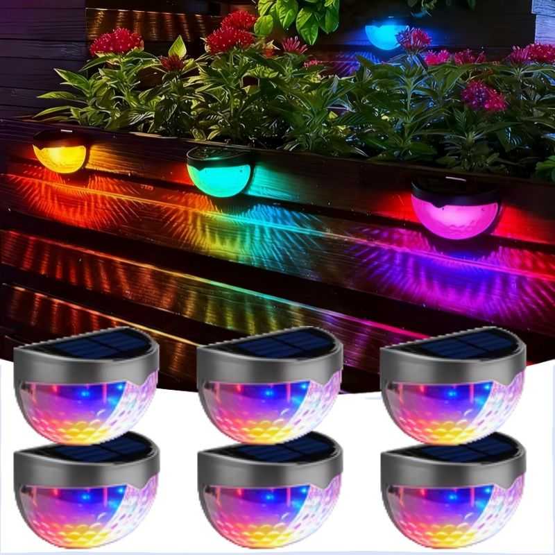 12/6 Solar fence lights, solar platform lights, solar wall lights, rechargeable solar cells, suitable for front porches, security lights, wall installation, terraces, fences, garages, decoration - luxuryhomedecoridea.com