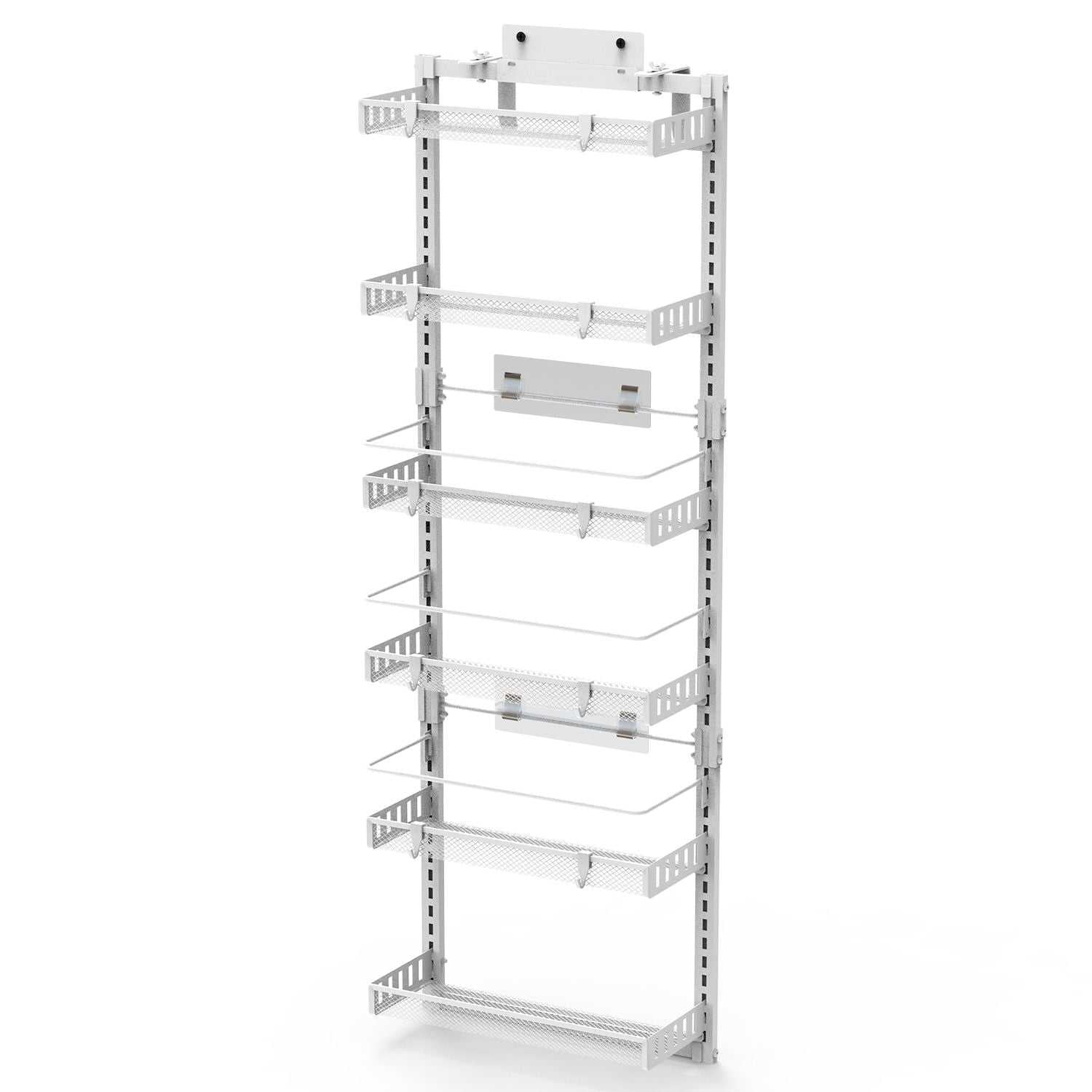 10LBS Loading 6-Tier Over the Door Pantry Organizer, Large Metal Door Spice Rack, Hanging Heavy-Duty Pantry Door Storage Shelf Easy Install Behind Door Storagefor Kitchen and Bathroom, Black - luxuryhomedecoridea.com