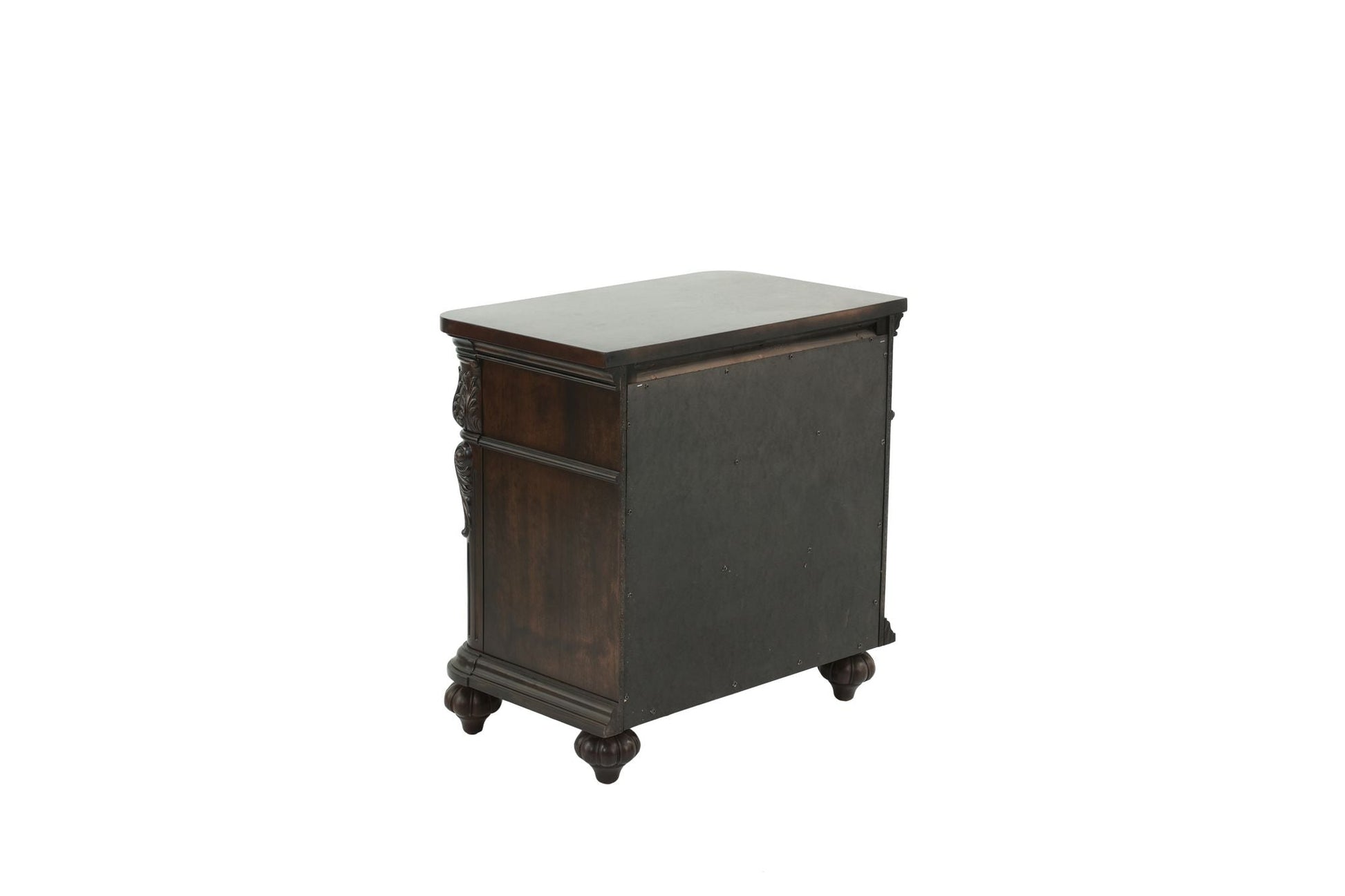 Traditional Antique Walnut 1pc Nightstand Bedroom Furniture Cherry Veneer 2-Drawers Hanging Pull Bedside Table - luxuryhomedecoridea.com