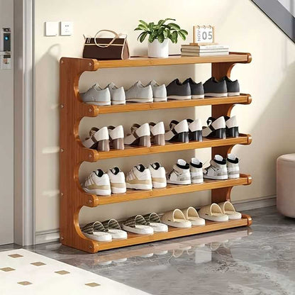 5/6-Layer Shoe Storage Rack - Space-Saving Multi-Layer Organizer with Wood Grain Finish - luxuryhomedecoridea.com