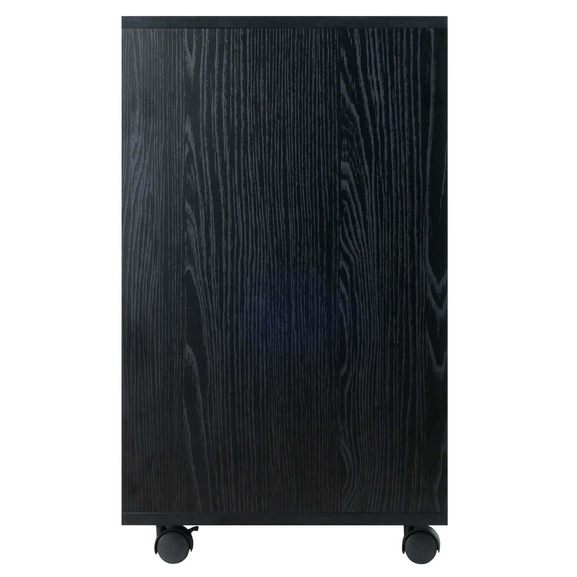 Halifax Wide Storage Cabinet; 5-Drawer; Black - luxuryhomedecoridea.com