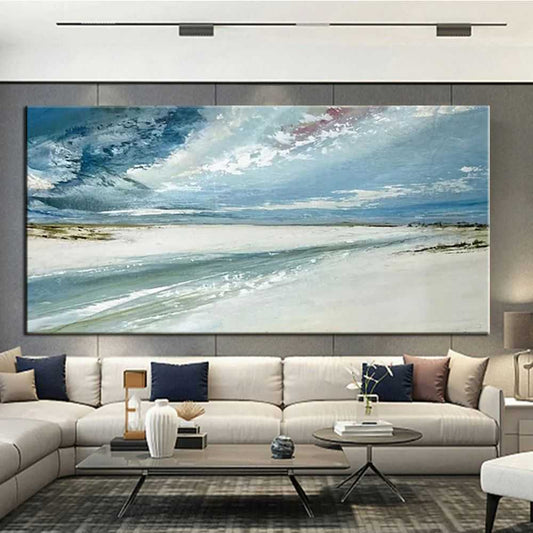 Hand Painted Oil Paintings Abstract Seascape Painting Beach Ocean Living Room Hallway Luxurious Decorative Painting luxury home decor