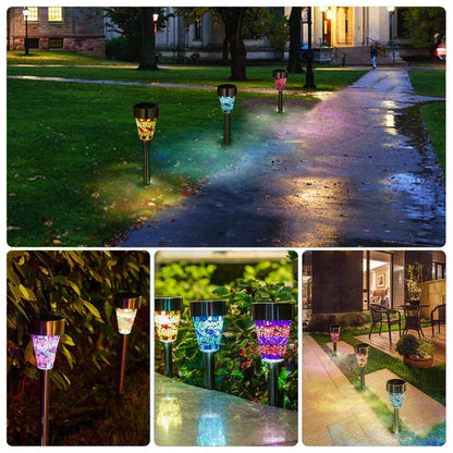 6Packs Solar Garden Lights Outdoor Solar Pathway Lights IP44 Water-resistant Landscape Lights 8Hrs Lawn Lamps for Yard Driveway Walkway - luxuryhomedecoridea.com