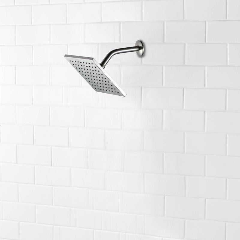 1-Setting 8 in. Square Rain Showerhead in Brushed Nickel - luxuryhomedecoridea.com