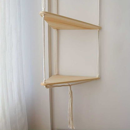 1pc,Boho Triangle Shelves Wall Decor - Plant Hanger, Candle Holder, and Home Decor for Living Room and Bedroom - luxuryhomedecoridea.com