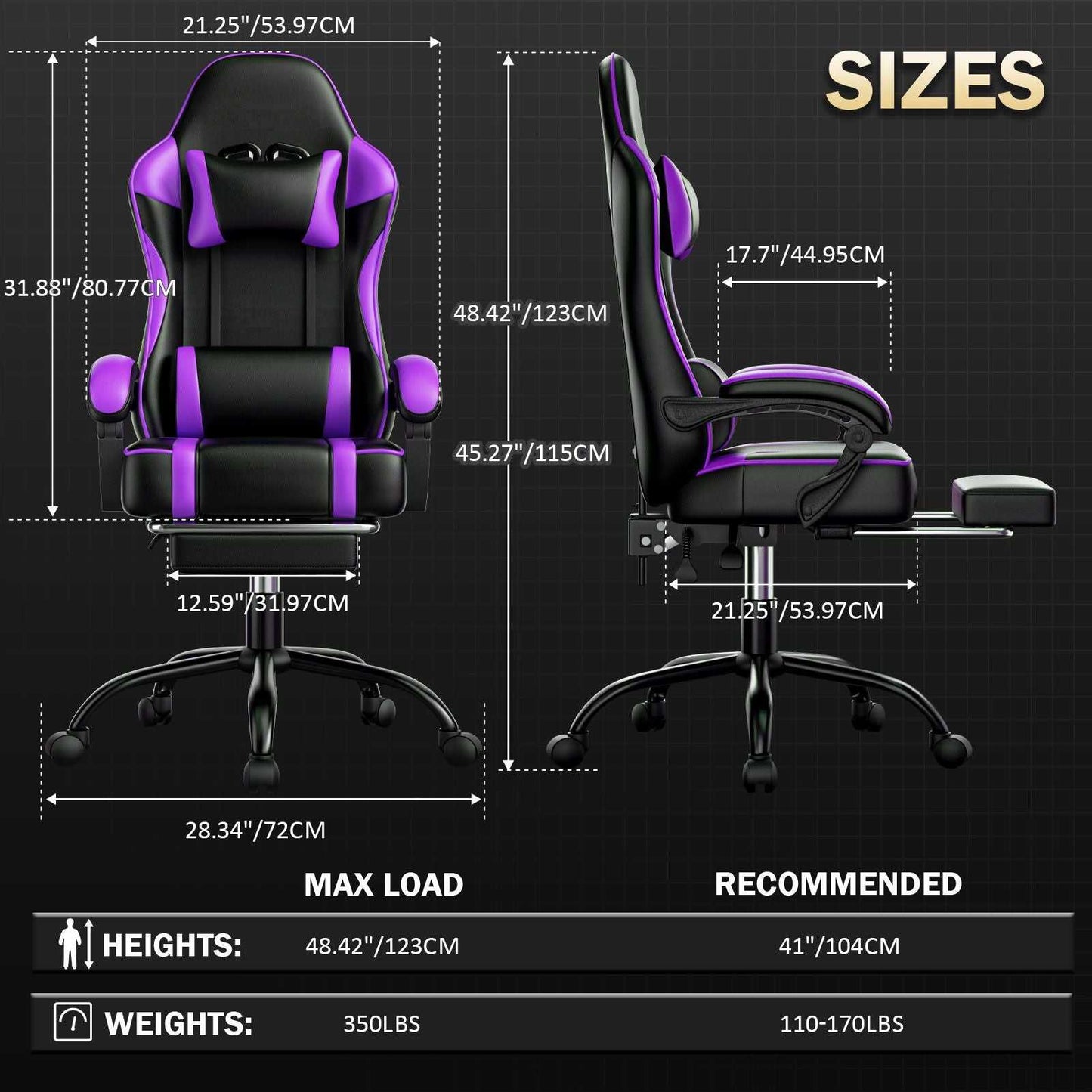 Video Game Chairs for Adults, PU Leather Gaming Chair with Footrest, 360°Swivel Adjustable Lumbar Pillow Gamer Chair, Comfortable Computer Chair for Heavy People - luxuryhomedecoridea.com