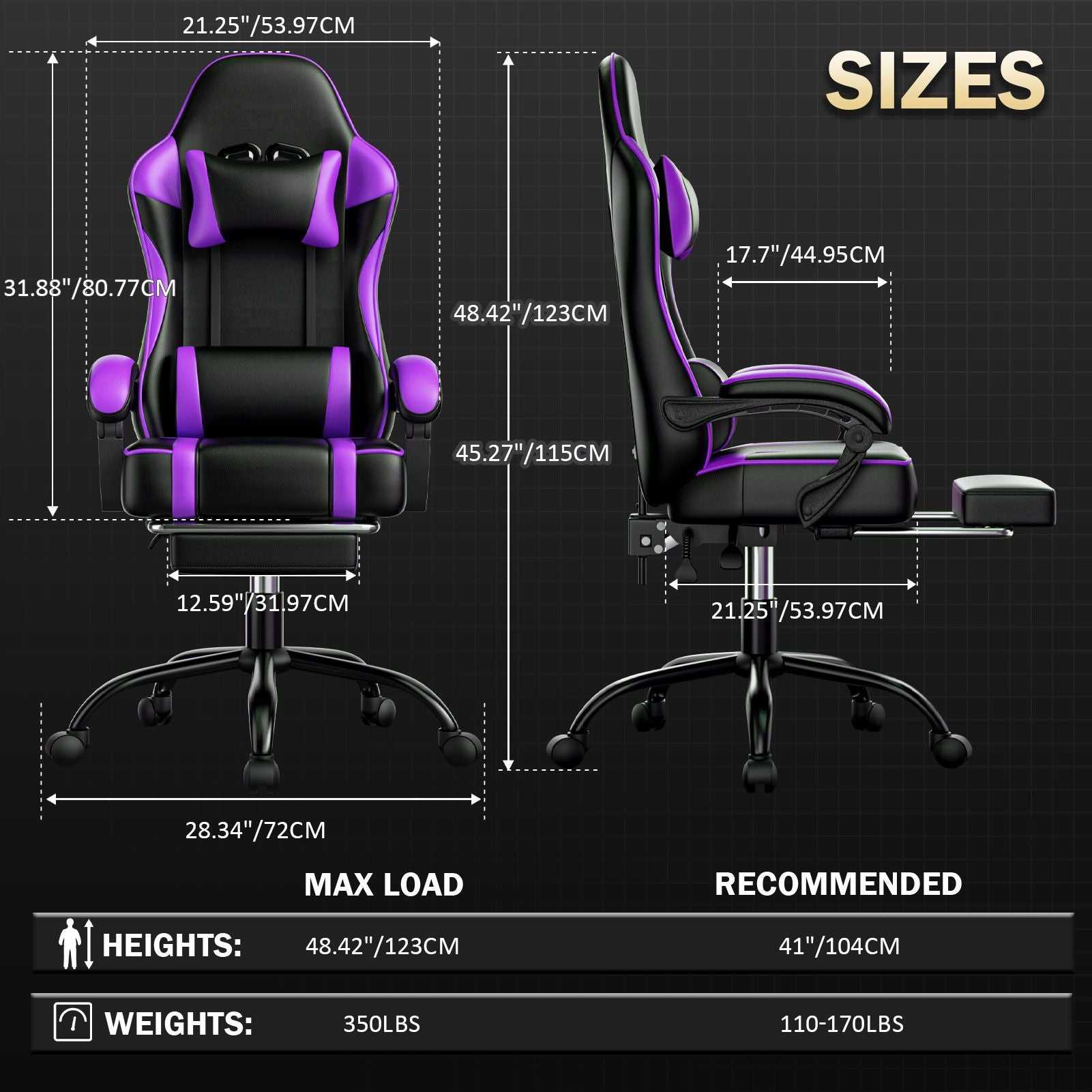 Video Game Chairs for Adults, PU Leather Gaming Chair with Footrest, 360°Swivel Adjustable Lumbar Pillow Gamer Chair, Comfortable Computer Chair for Heavy People - luxuryhomedecoridea.com