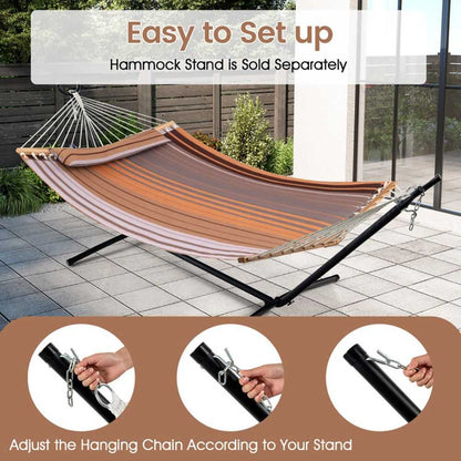 Patio Hammock Foldable Swing Chair Bed with Detachable Pillow - luxuryhomedecoridea.com