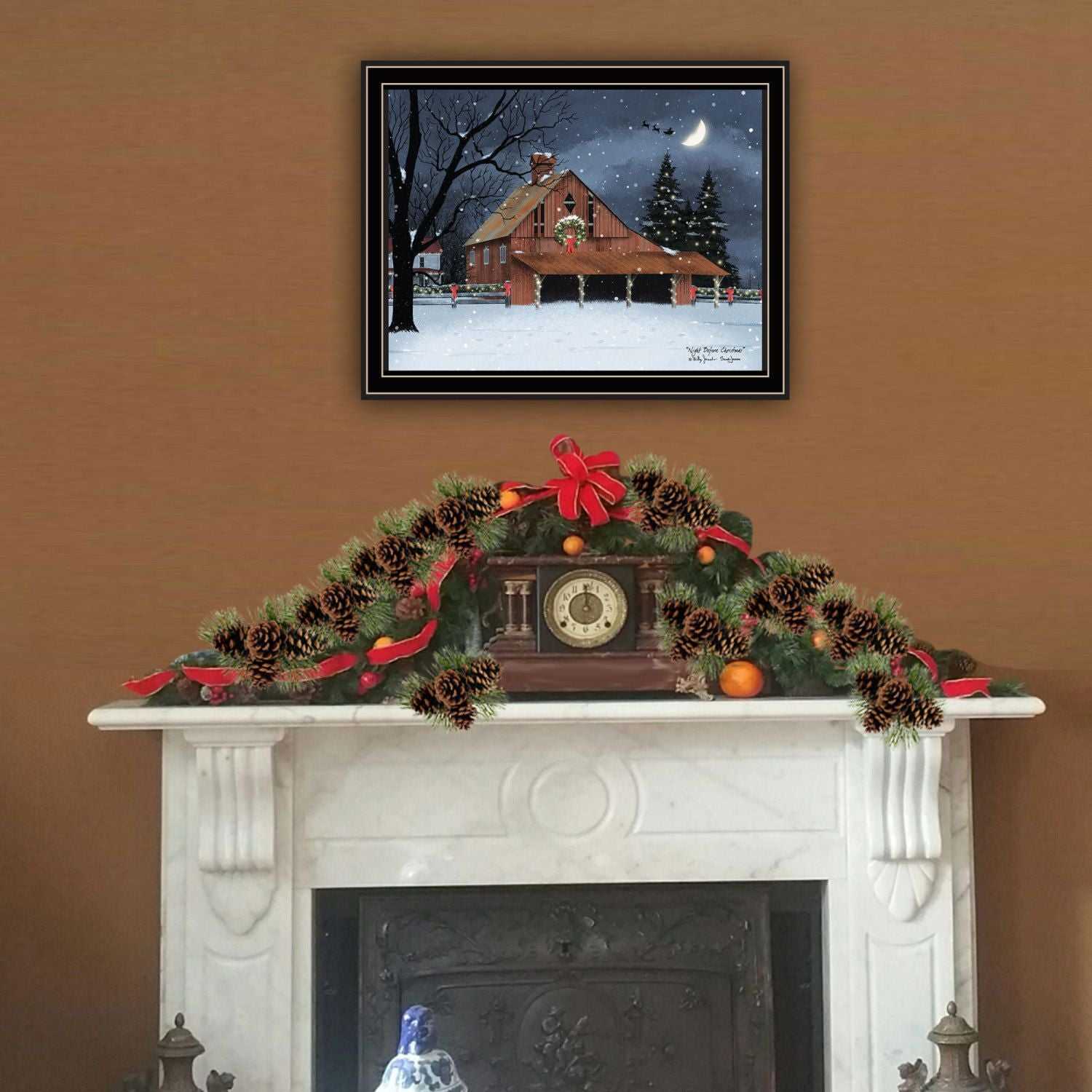 Trendy Decor 4U Night Before Christmas Black Framed Wall Art for Living Room, Bedroom Wall Art Print for Home Decor by Billy Jacobs - luxuryhomedecoridea.com