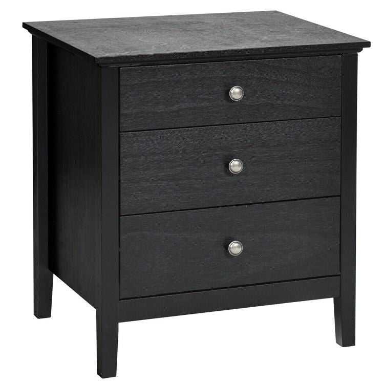 Nightstand Beside End Side Table Organizer with 3 Drawers - luxuryhomedecoridea.com