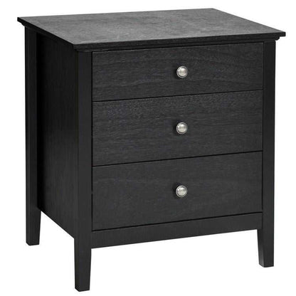 Nightstand Beside End Side Table Organizer with 3 Drawers - luxuryhomedecoridea.com