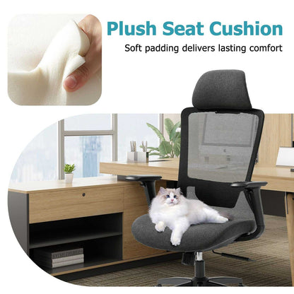 Ergonomic Mesh Office Chair with Adjustable Headrest and Lumbar Support, Breathable Back Design for Home and Office Use 8322H - luxuryhomedecoridea.com