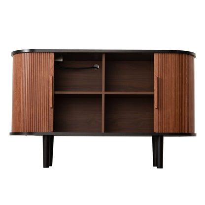 Fralimk Sideboard Buffet Cabinet with Storage, Modern Fluted Storage Cabinet for Dining Room, Tambour Door Console Table for Living Room, Office Storage Cabinet or TV Stand, Accent Sideboard Cabinet - luxuryhomedecoridea.com