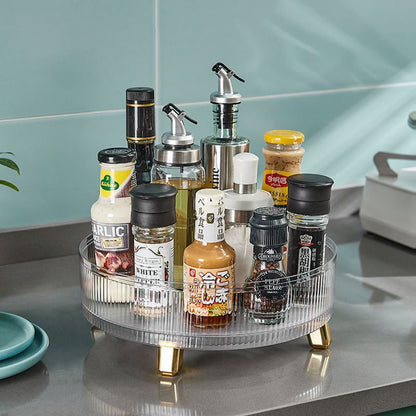 Kitchen Rotating Spice Rack Shelf Seasoning Household Multi-functional Storage Turntable Supplies luxury home decor
