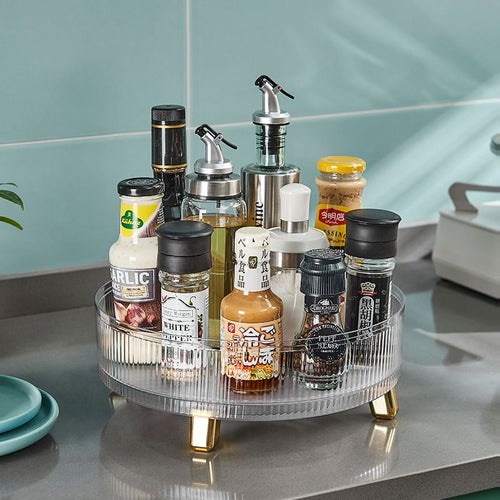 Kitchen Rotating Spice Rack Shelf Seasoning Household Multi-functional Storage Turntable Supplies luxury home decor