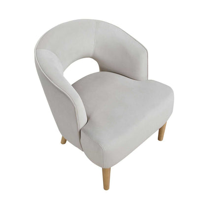 Luxury Home Unique Style Accent Chair Gray Velvet Plush Seat Solid Wood Legs Contemporary Living Room Furniture 1pc - luxuryhomedecoridea.com