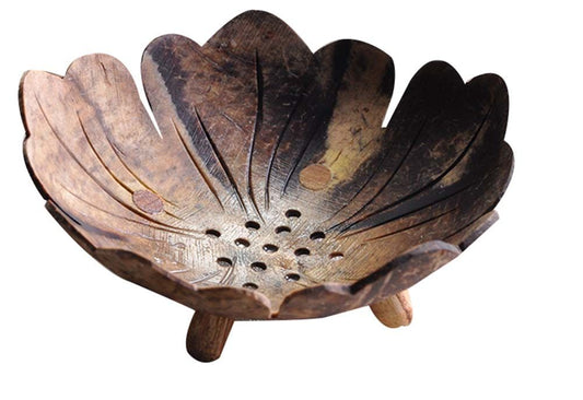 Random Flower Shape Coconut Shell Handmade Soap Dish Jewelry Holder Tray luxury home decor