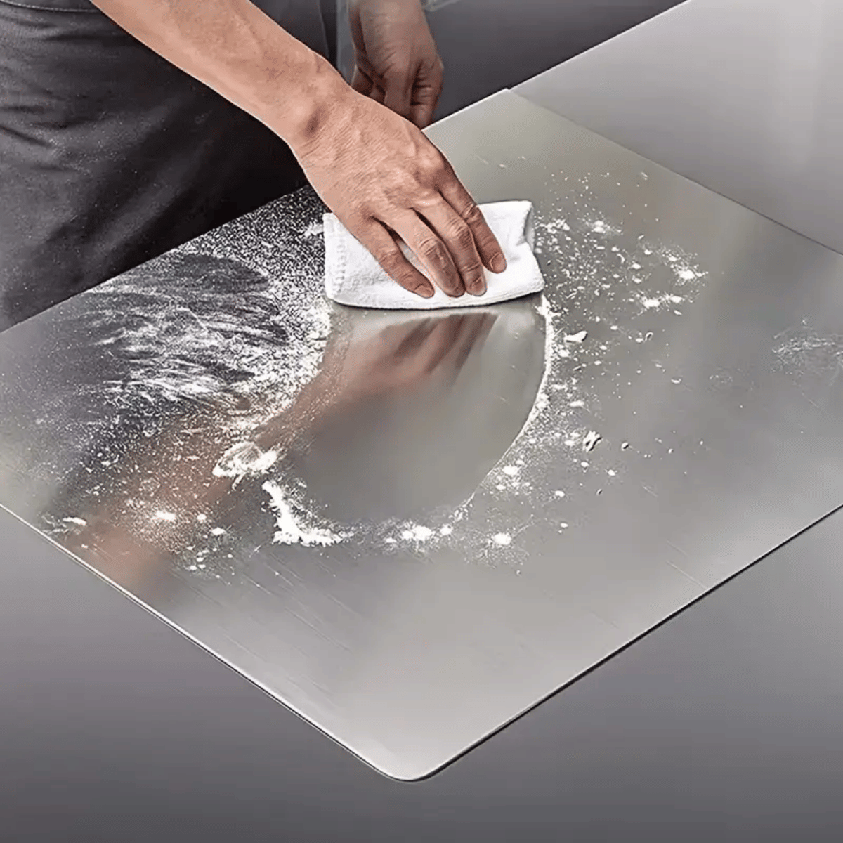 Stainless Steel Cutting Board with Lip for Kitchen Chopping Boards for Countertop Large Metal Cutting Board over Sink Suitable for Meat Fruits Vegetables Bread Noodle and Pizza Bamboo Knives - luxuryhomedecoridea.com
