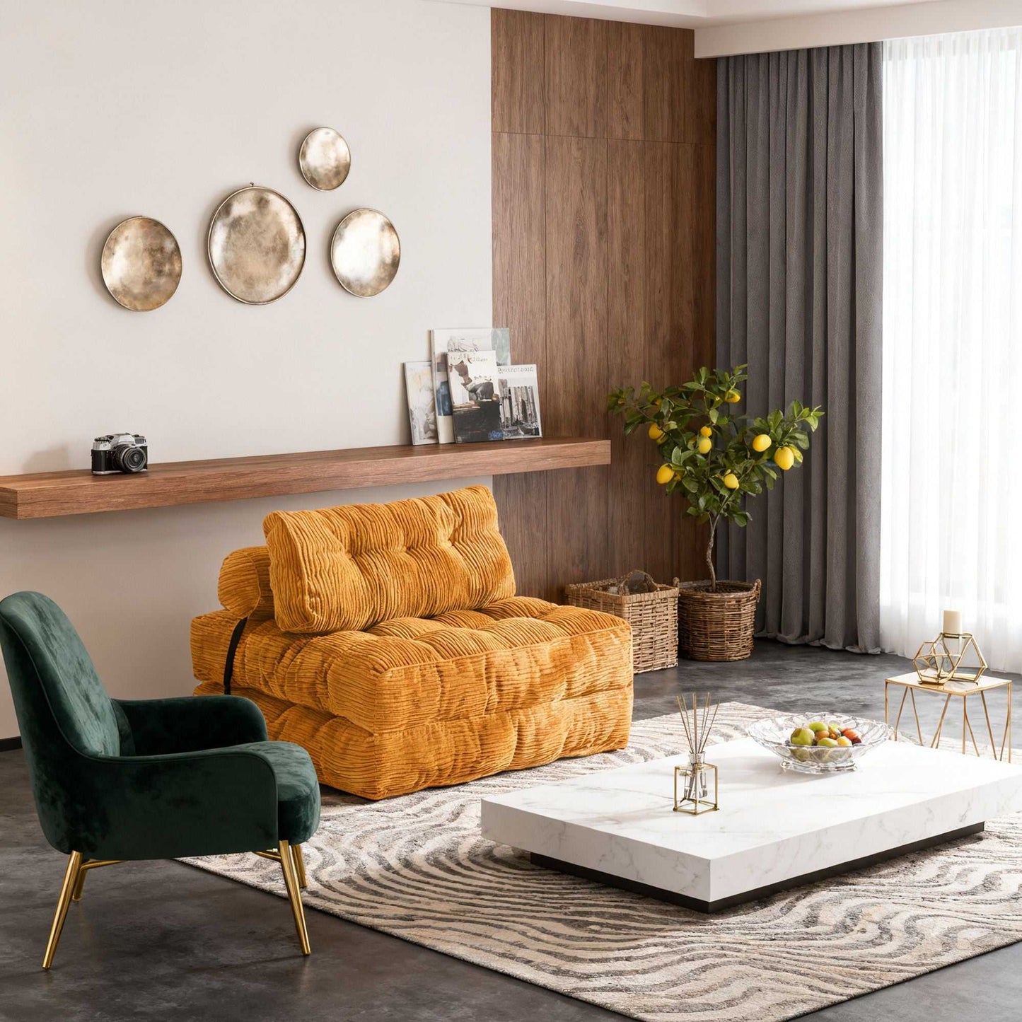 Modern Memory Foam Compressed Sofa Chair,Folding Sofa Bed, Convertible Sleeping Chair With Backrest Support And Soft Corduroy Fabric,Fold Couch Bed With Pillow For Small Spaces - luxuryhomedecoridea.com