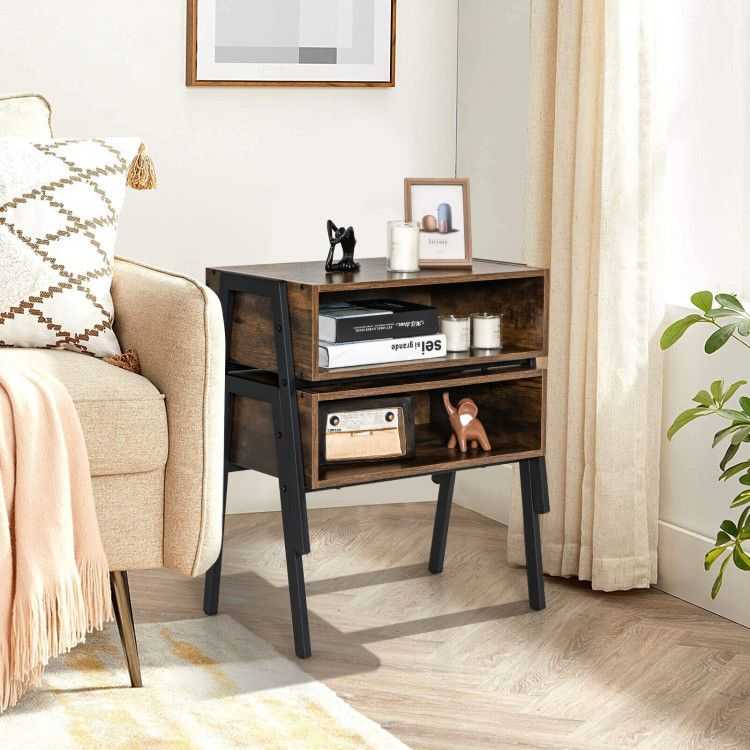 2 Pieces Stackable Night Stand Bedside End Table Set - luxuryhomedecoridea.com