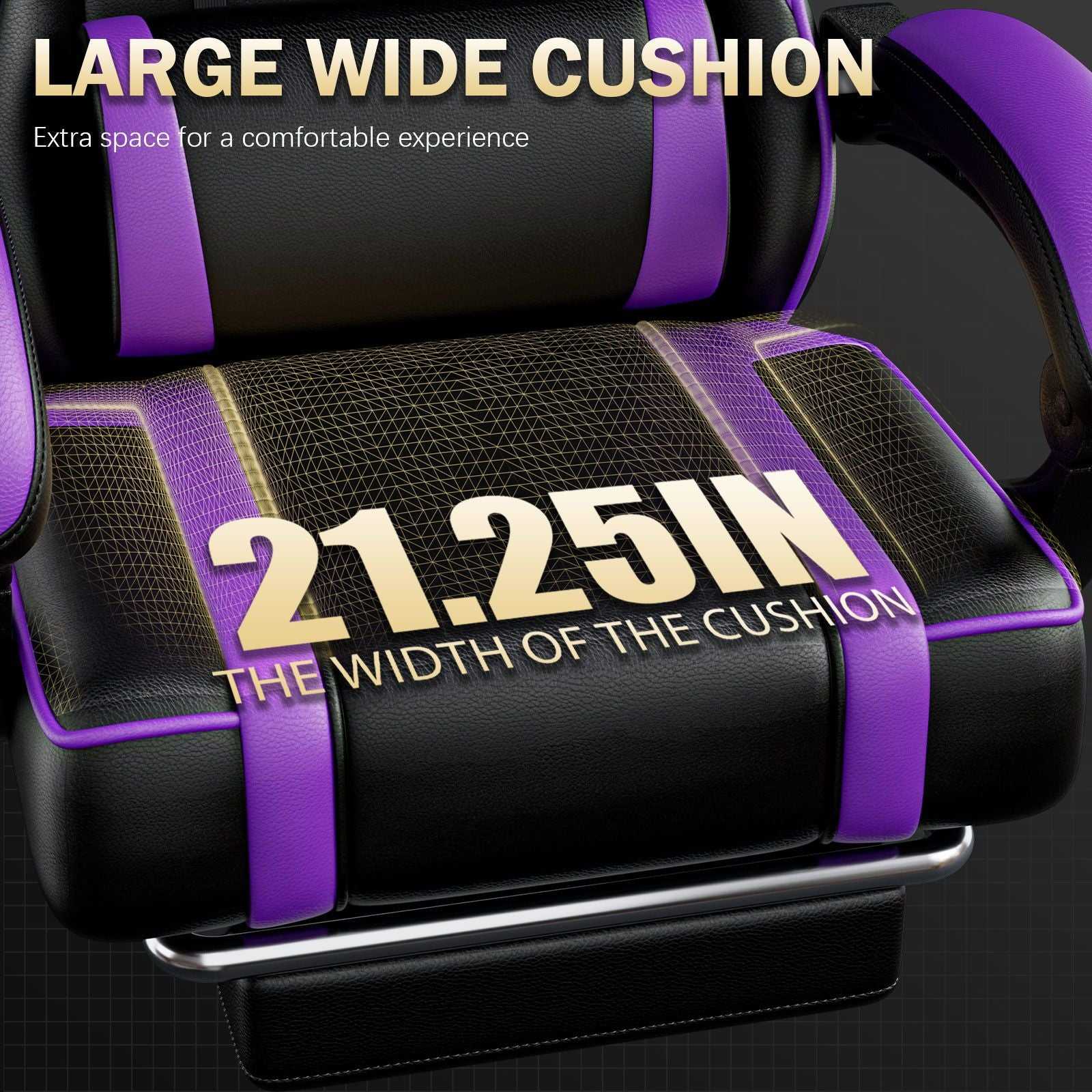 Video Game Chairs for Adults, PU Leather Gaming Chair with Footrest, 360°Swivel Adjustable Lumbar Pillow Gamer Chair, Comfortable Computer Chair for Heavy People - luxuryhomedecoridea.com