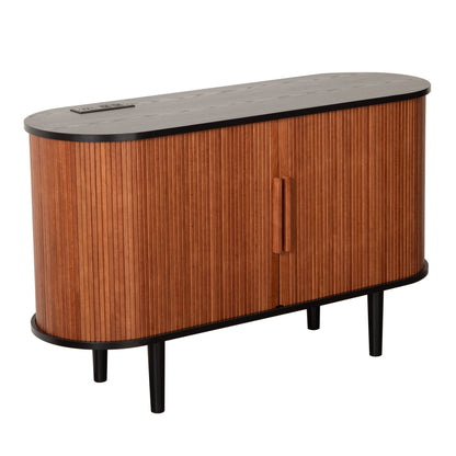 Fralimk Sideboard Buffet Cabinet with Storage, Modern Fluted Storage Cabinet for Dining Room, Tambour Door Console Table for Living Room, Office Storage Cabinet or TV Stand, Accent Sideboard Cabinet - luxuryhomedecoridea.com