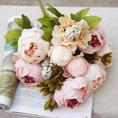 1pc, Realistic Peony Silk Flowers for Home Decor and Weddings - DIY Craft and Bridal Bouquet - Indoor and Outdoor Decoration - luxuryhomedecoridea.com