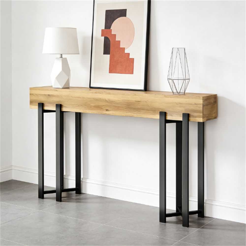 Main console, wooden sofa table, hallway table, foyer table, dining table, with industrial and modern styles - luxuryhomedecoridea.com