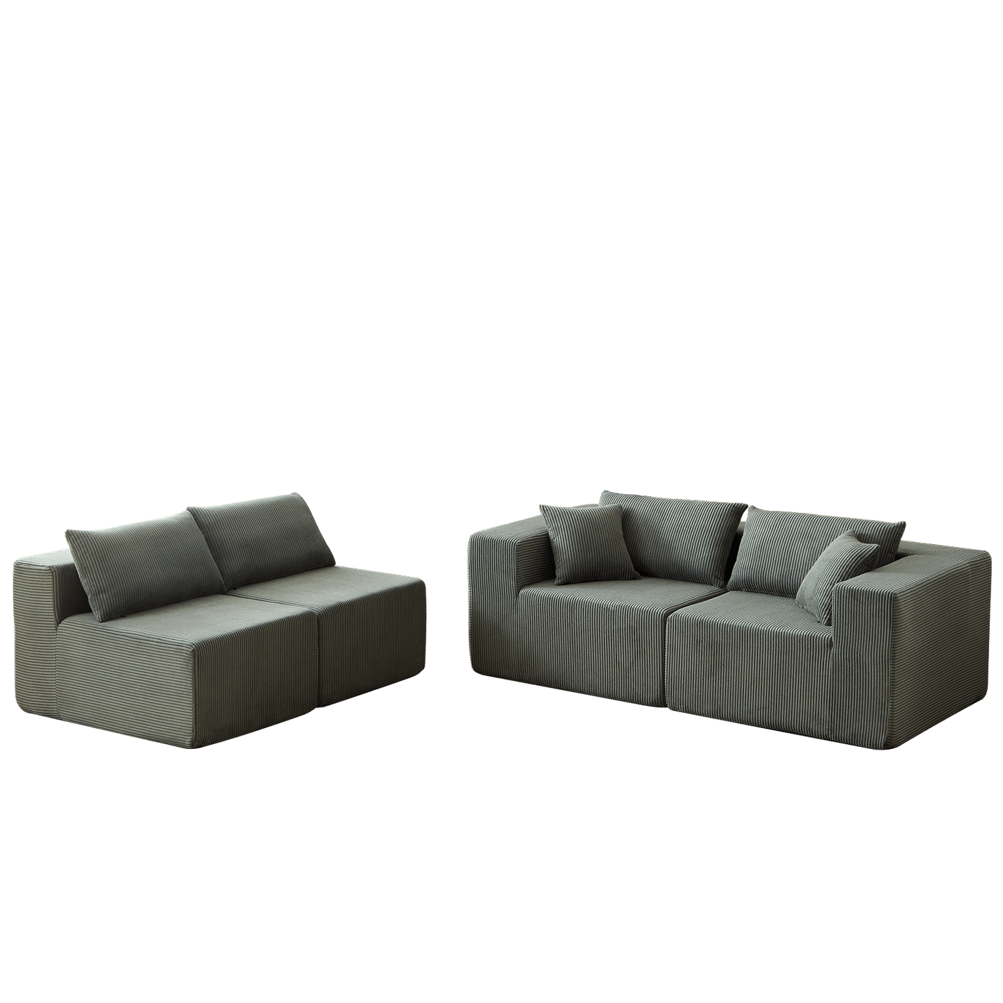 104-Inch Corduroy Modular L Shaped Sectional Sofa,Luxury Floor Couch Set,Upholstered Indoor Furniture,Foam-Filled Compressed Sofa for Living Room,Bedroom,4 PC Free Combination - luxuryhomedecoridea.com