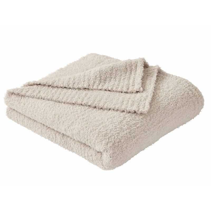 Beige Cozy Knit Throw, 50" x 72" - luxuryhomedecoridea.com