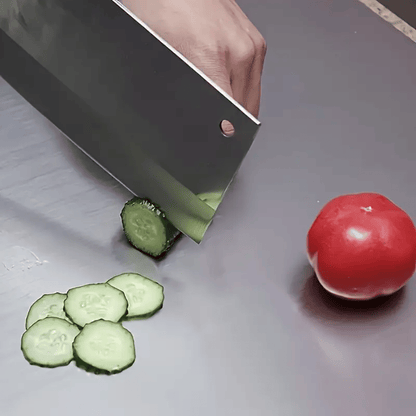 Stainless Steel Cutting Board with Lip for Kitchen Chopping Boards for Countertop Large Metal Cutting Board over Sink Suitable for Meat Fruits Vegetables Bread Noodle and Pizza Bamboo Knives - luxuryhomedecoridea.com