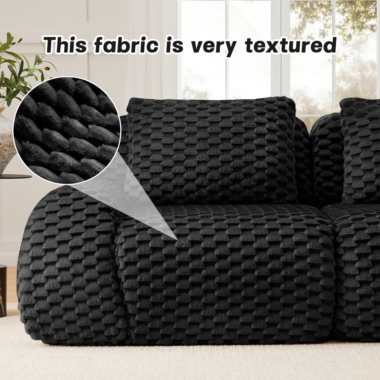 82" Modern Modular Sectional Sofa - Flannelette 2-Seater Couch with Deep Seat - luxuryhomedecoridea.com