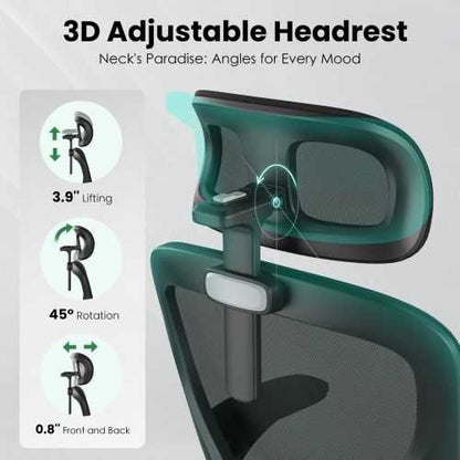 Ergonomic Office Chair High Back Computer Desk Chair with Headrest Armrests and Adjustable Lumbar Support Comfortable Swivel Task Chair for Home Office Study Room Black - luxuryhomedecoridea.com