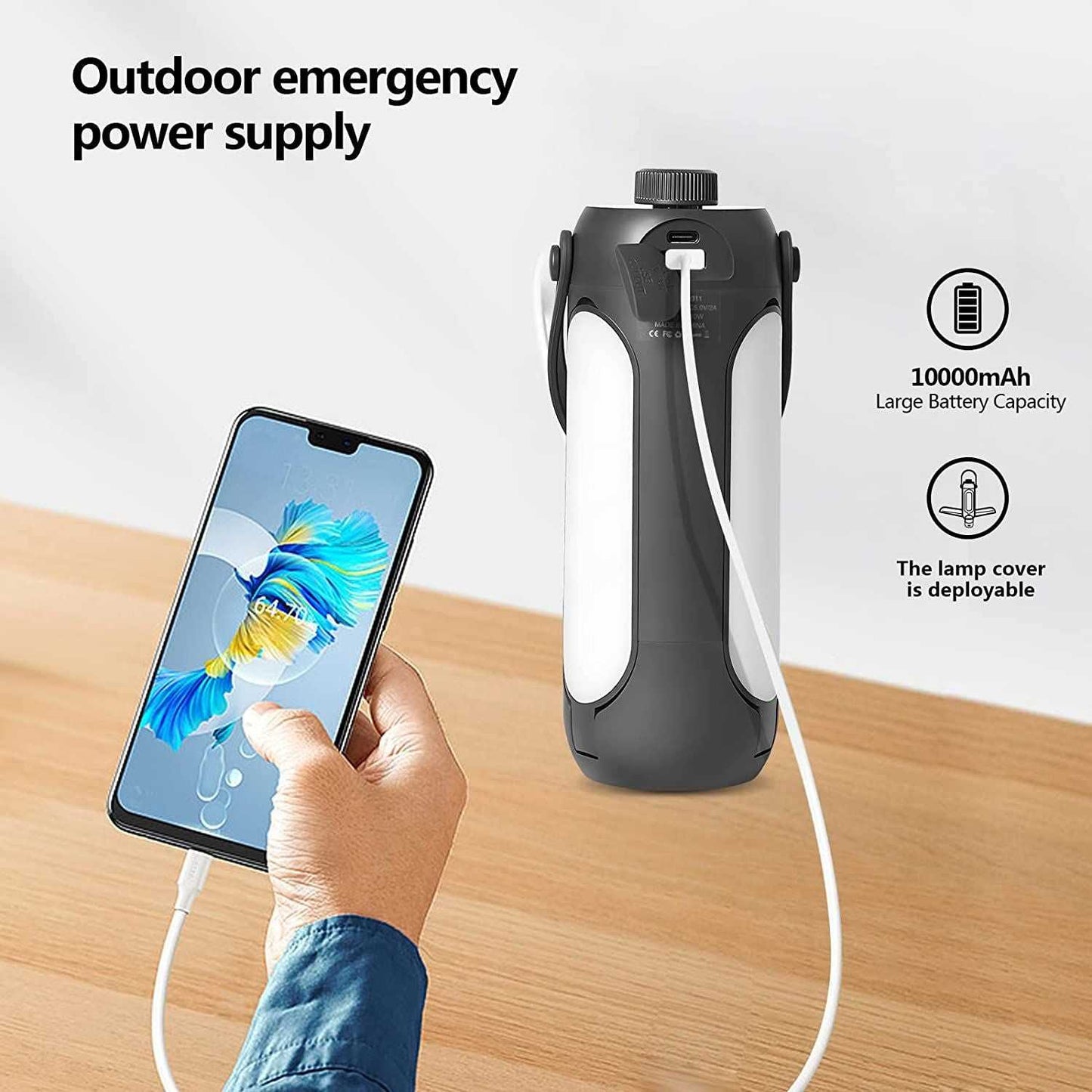 Camping Lights; Freefolding Rechargeable LED Camping Lantern; 10000mAh Super Large; 3 Light Modes & SOS Signal Great for Camping; Hurricane Emergency Kits and Travel - luxuryhomedecoridea.com