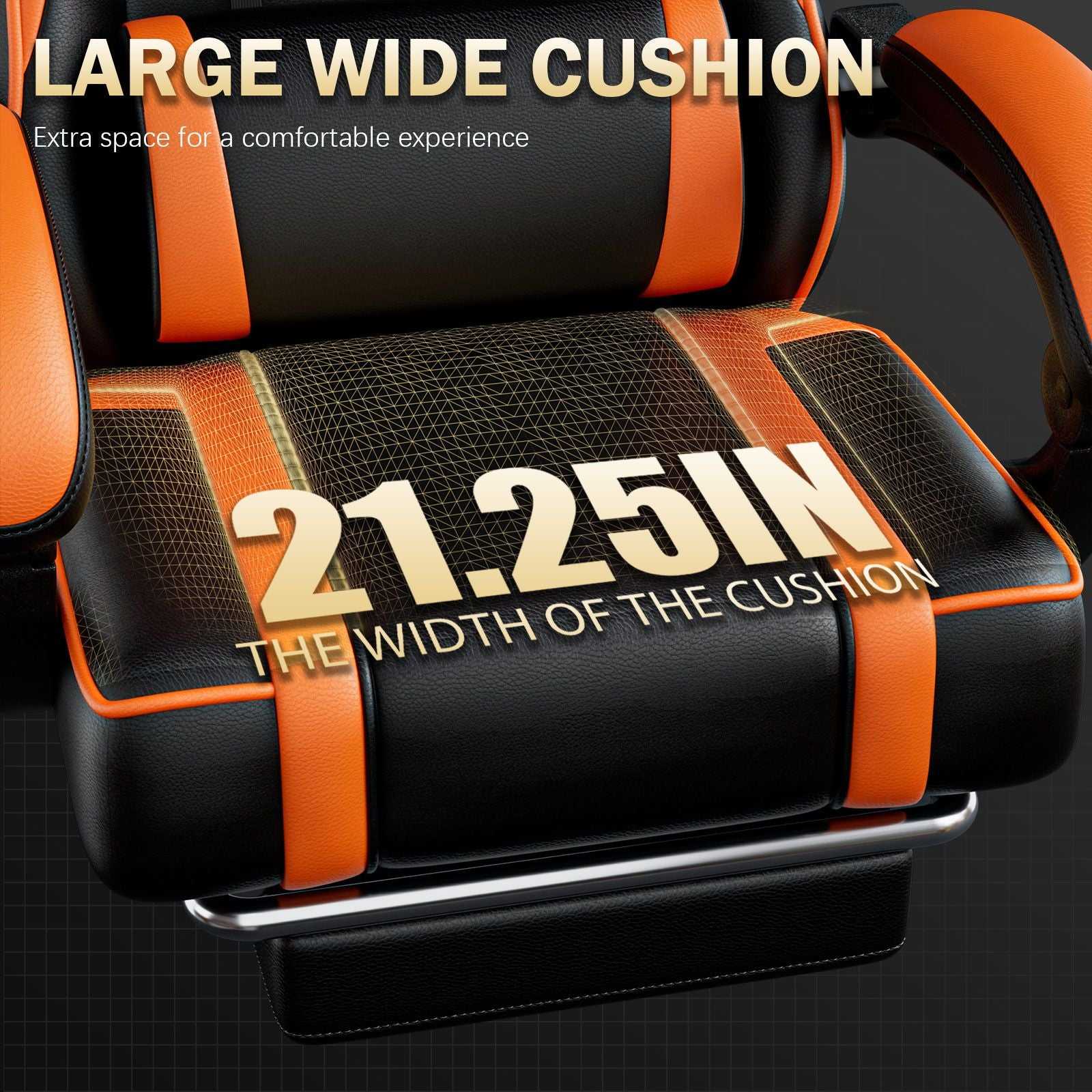 Video Game Chairs for Adults, PU Leather Gaming Chair with Footrest, 360°Swivel Adjustable Lumbar Pillow Gamer Chair, Comfortable Computer Chair for Heavy People - luxuryhomedecoridea.com