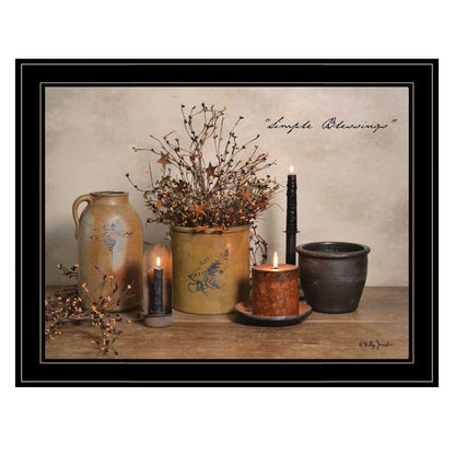 Trendy Decor 4U "Simple Blessings" Framed Wall Art, Modern Home Decor Framed Print for Living Room, Bedroom & Farmhouse Wall Decoration by Billy Jacobs - luxuryhomedecoridea.com