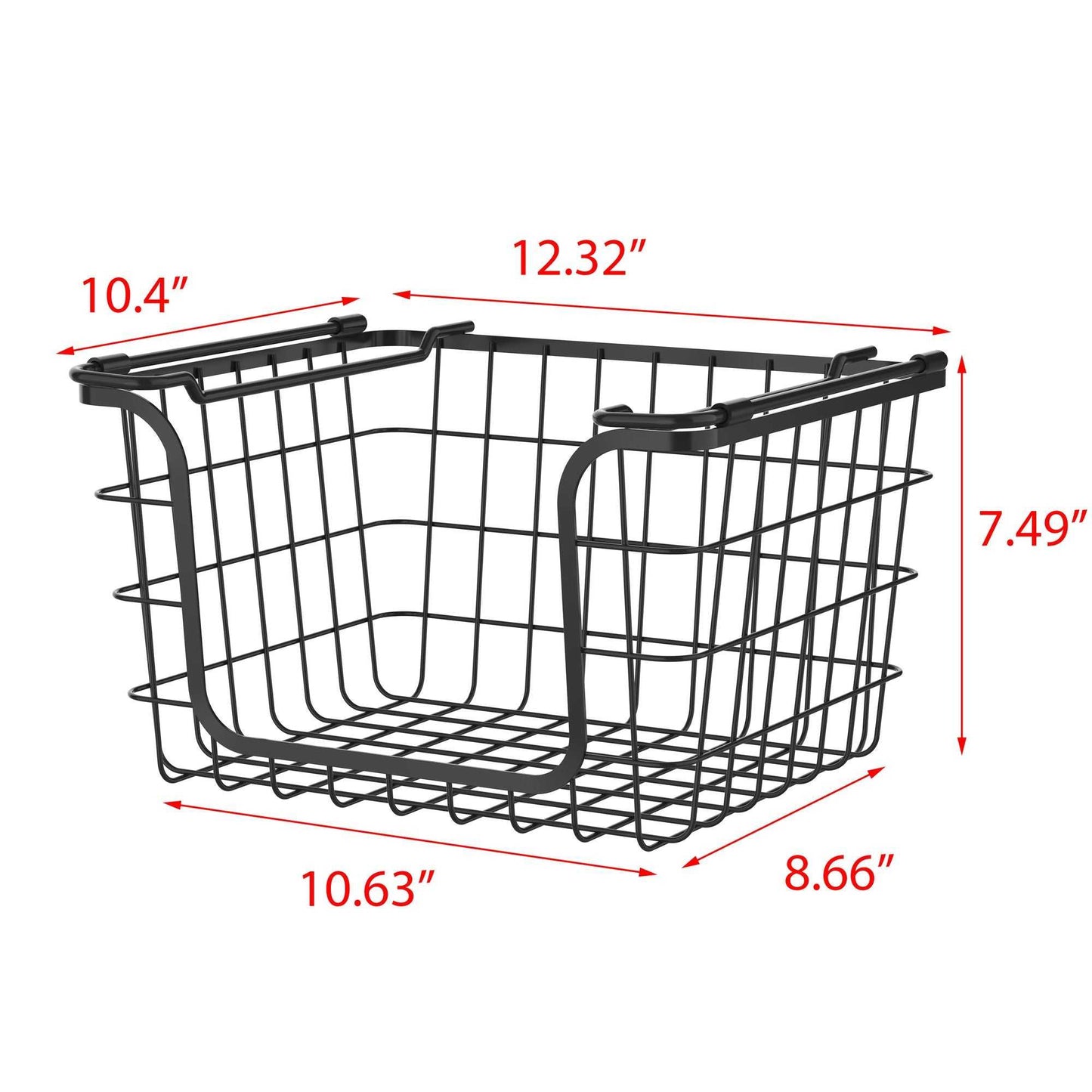 Oceanstar Stackable Metal Wire Storage Basket Set for Pantry, Countertop, Kitchen or Bathroom – Black, Set of 3 - luxuryhomedecoridea.com