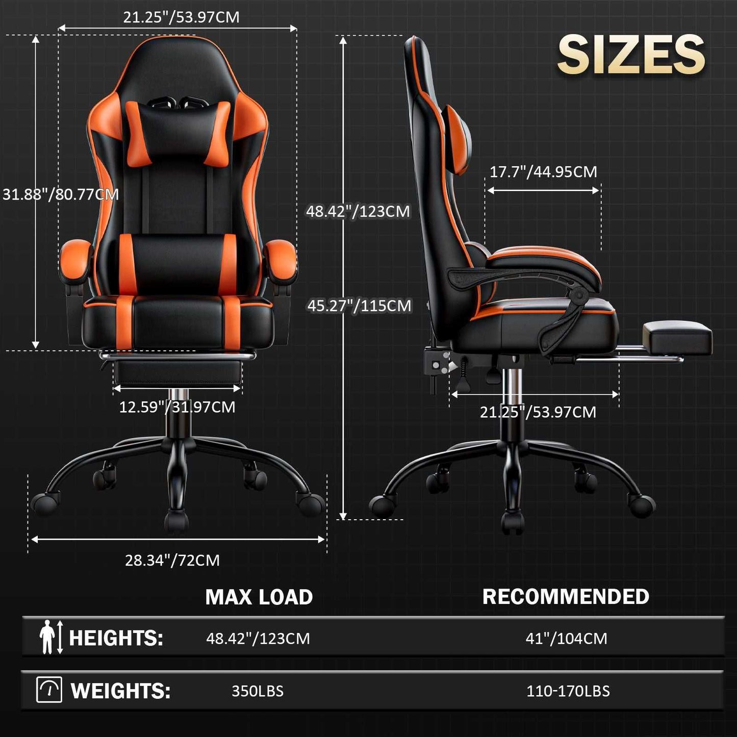 Video Game Chairs for Adults, PU Leather Gaming Chair with Footrest, 360°Swivel Adjustable Lumbar Pillow Gamer Chair, Comfortable Computer Chair for Heavy People - luxuryhomedecoridea.com