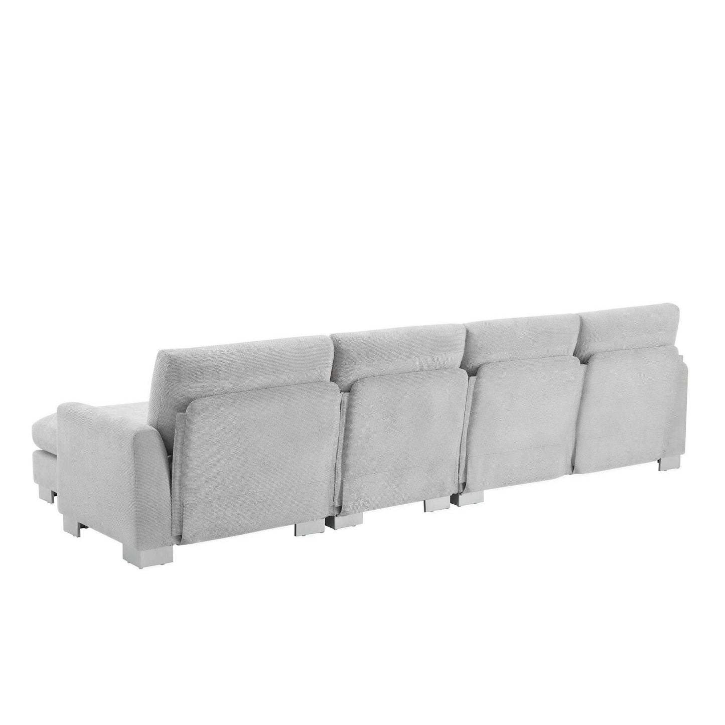 Modern Oversized Sectional Sofa,L-shaped Luxury Couch Set with 2 Free pillows,5-seat Chenille Indoor Furniture with Chaise for Living Room,Apartment,Office,2 Colors - luxuryhomedecoridea.com